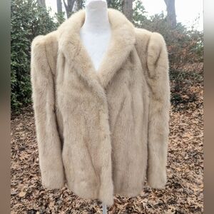 Vintage AVANTI FURS Genuine Mink Jacket Autumn Haze Honey Brown Fur Coat